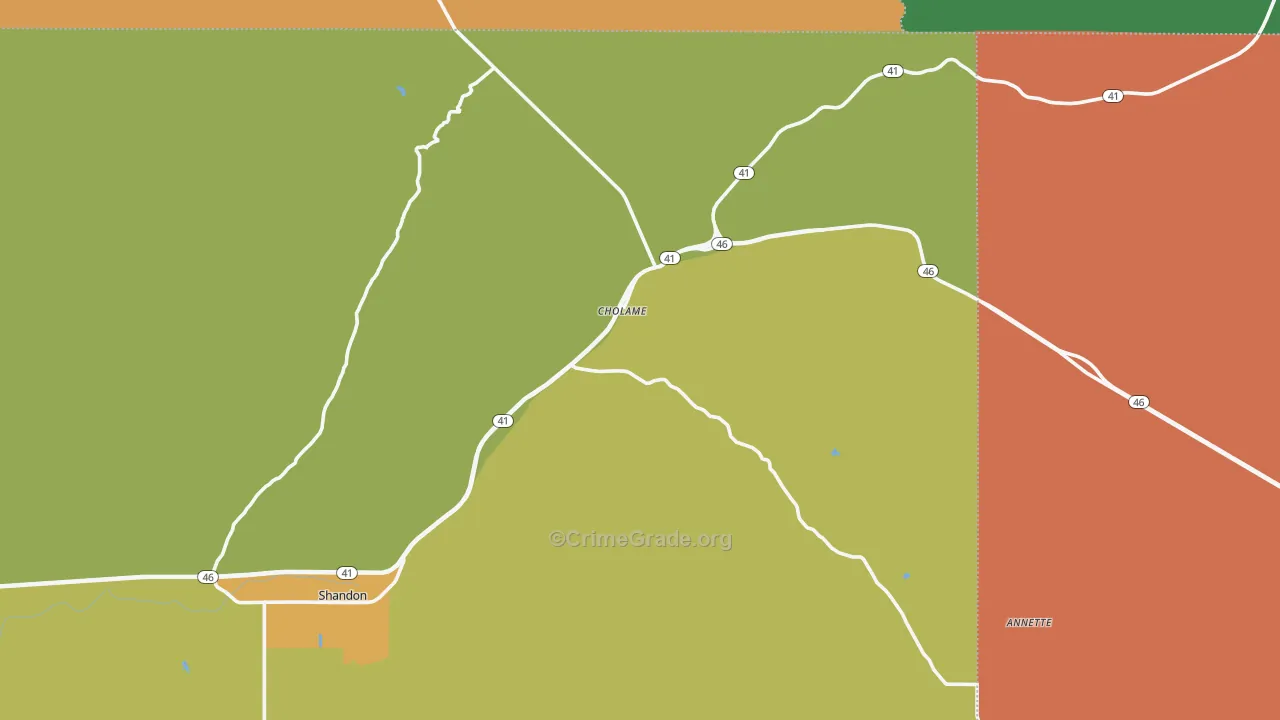 Cholame, CA Map of Drug-Related Crime Rates