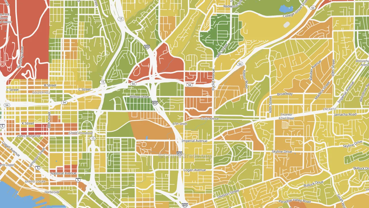 Chollas View, San Diego, CA Map of Drug-Related Crime Rates