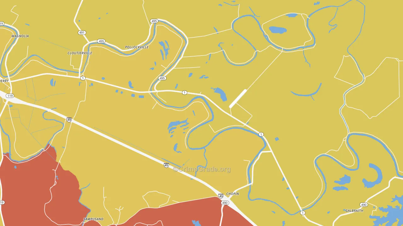Chopin, LA Map of Drug-Related Crime Rates