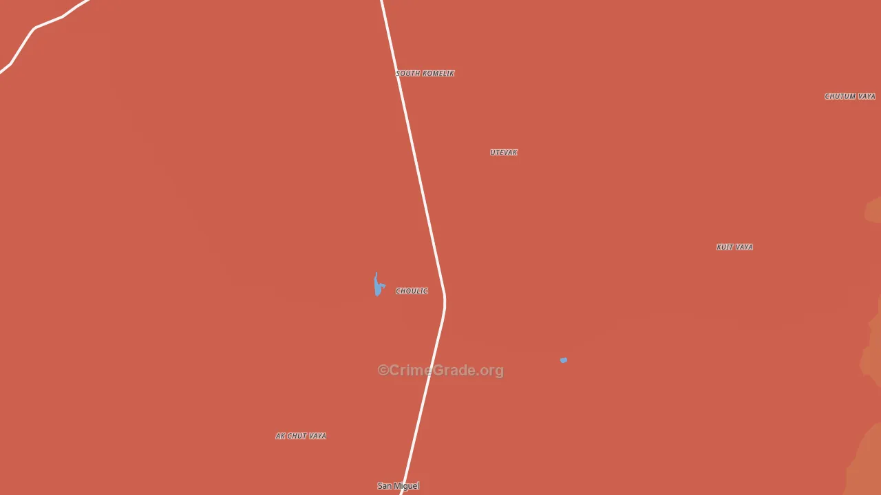 Choulic, AZ Map of Drug-Related Crime Rates