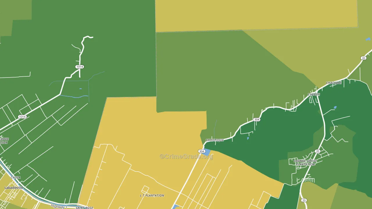 Choupique, LA Map of Drug-Related Crime Rates