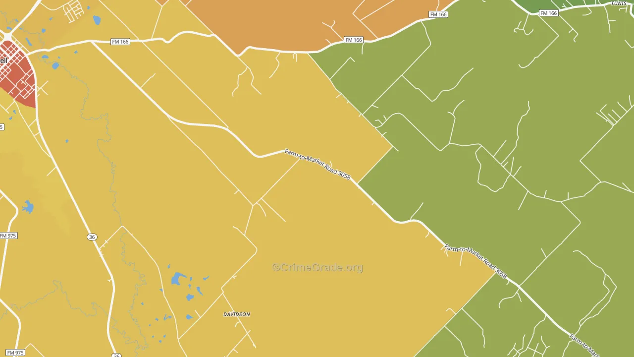 Chriesman, TX Map of Drug-Related Crime Rates