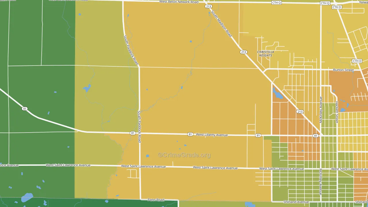 Christilla Heights, WI Map of Drug-Related Crime Rates