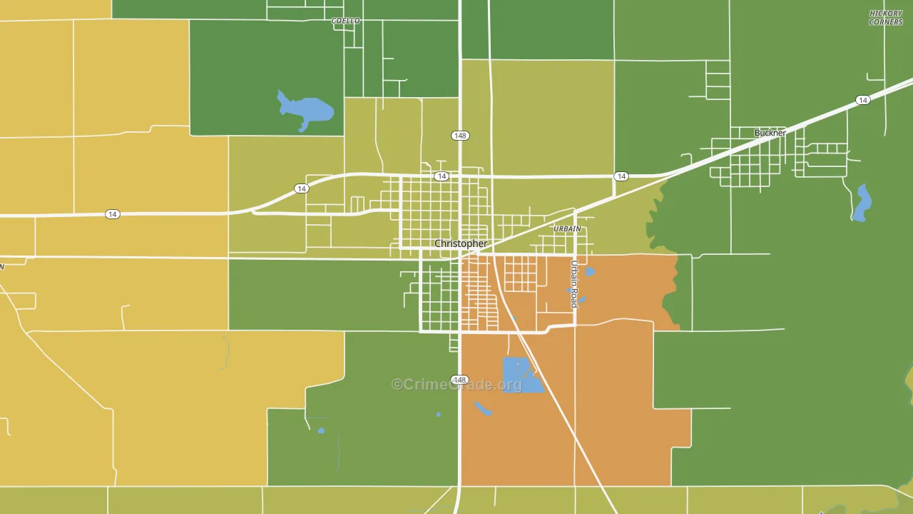 Christopher, IL Map of Drug-Related Crime Rates
