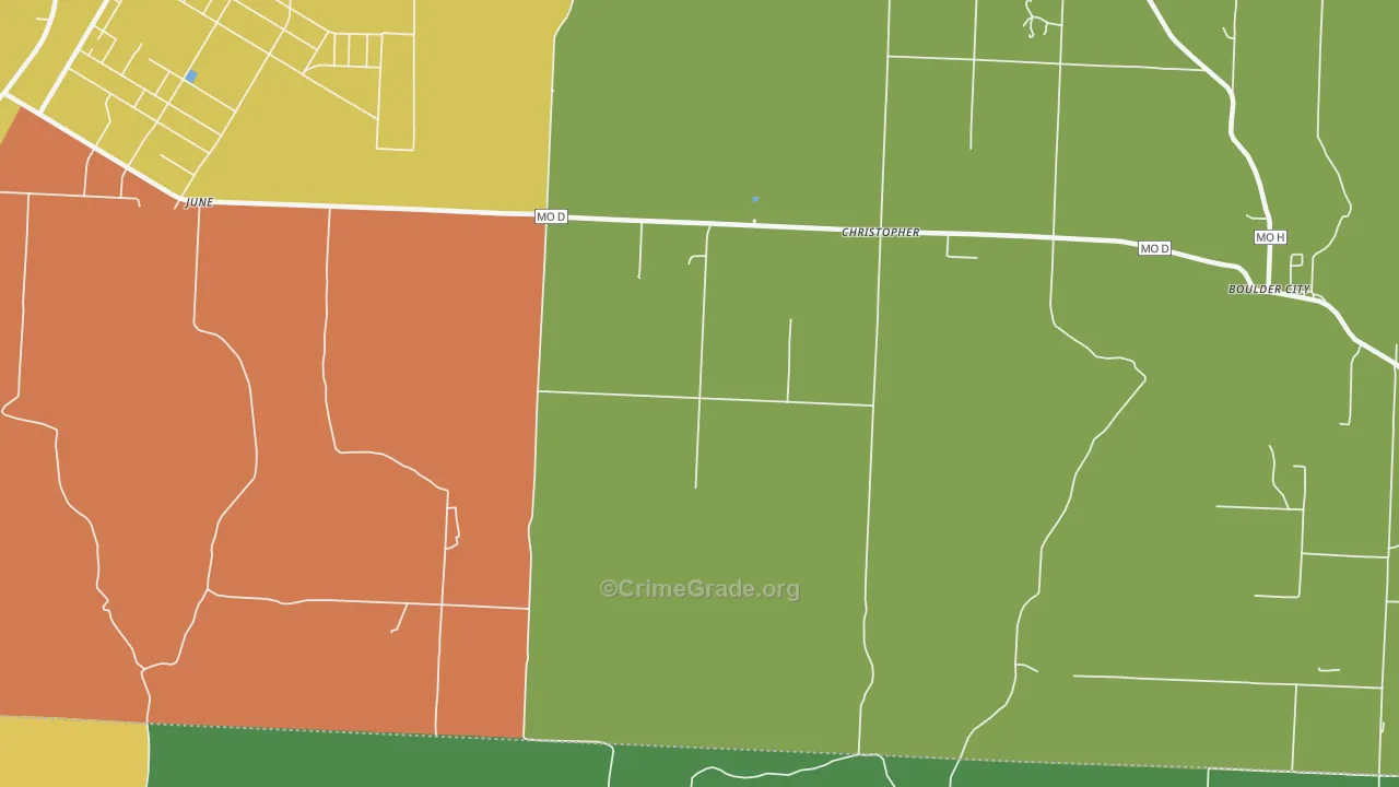 Christopher, MO Map of Drug-Related Crime Rates