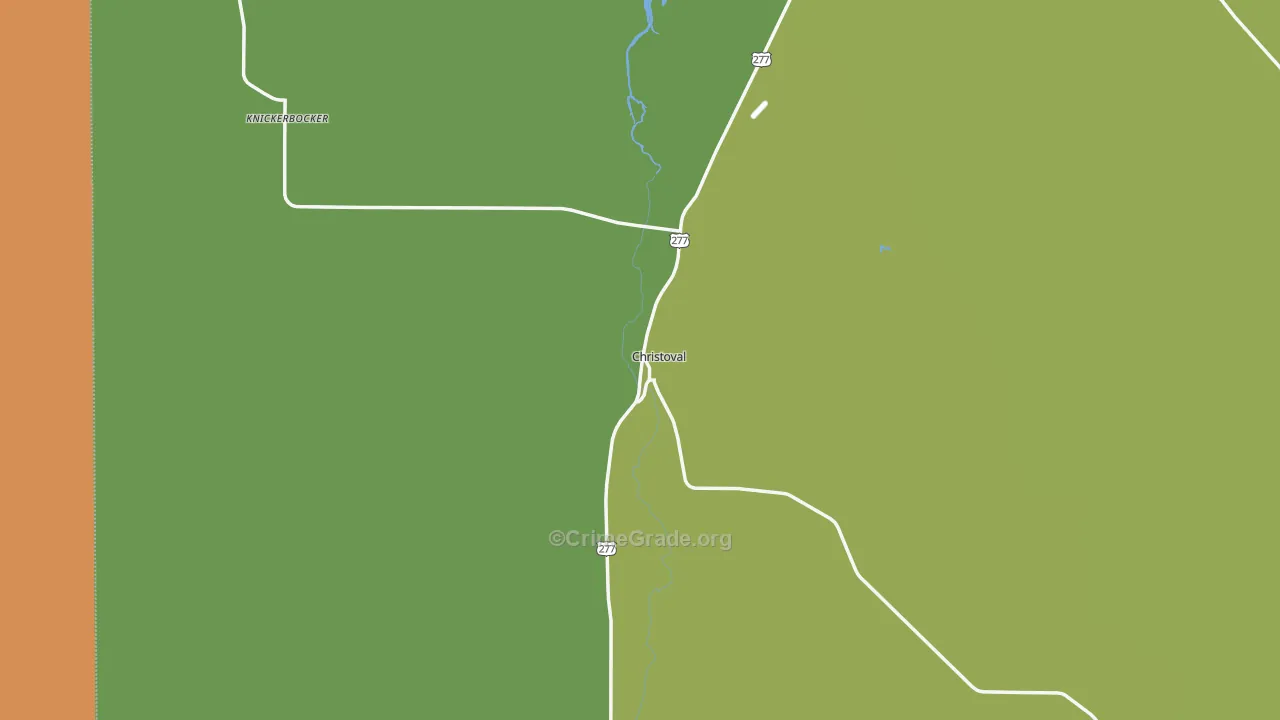 Christoval, TX Map of Drug-Related Crime Rates