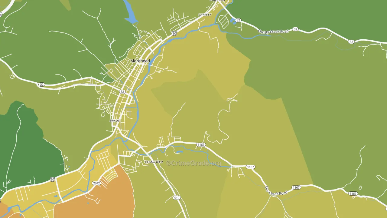 Christy, KY Map of Drug-Related Crime Rates
