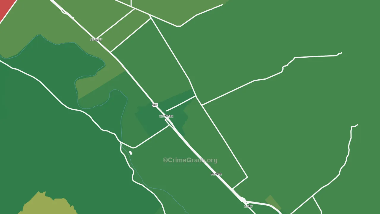 Chualar, CA Map of Drug-Related Crime Rates