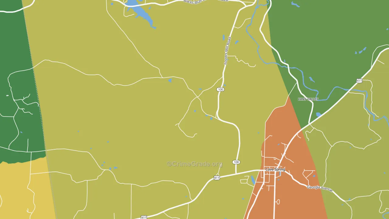 Chubbtown, GA Map of Drug-Related Crime Rates