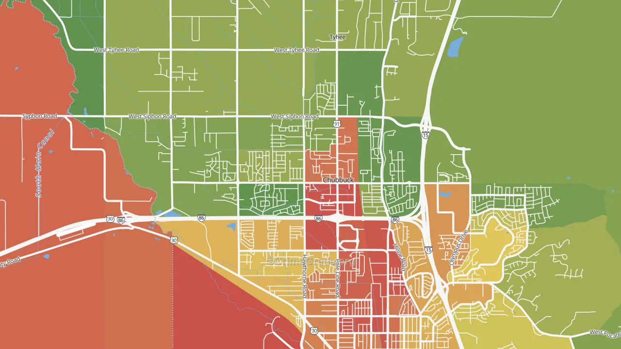 Chubbuck, ID Map of Drug-Related Crime Rates