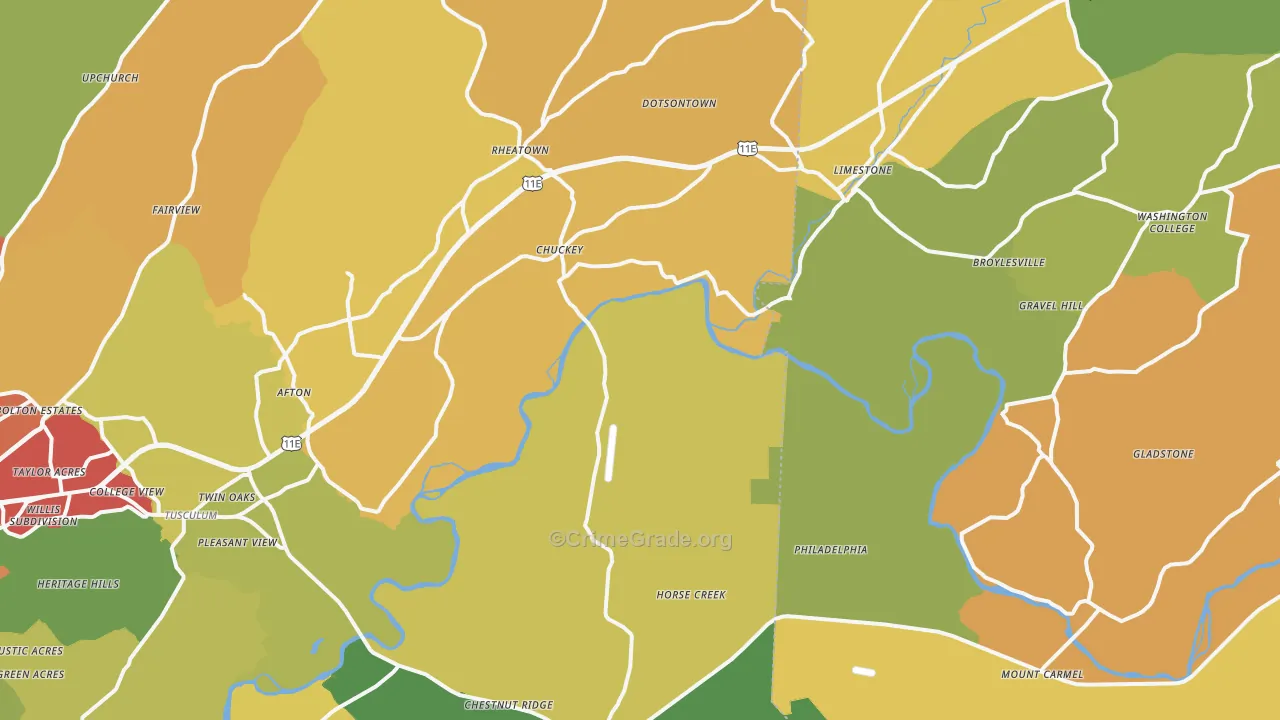 Chuckey, TN Map of Drug-Related Crime Rates