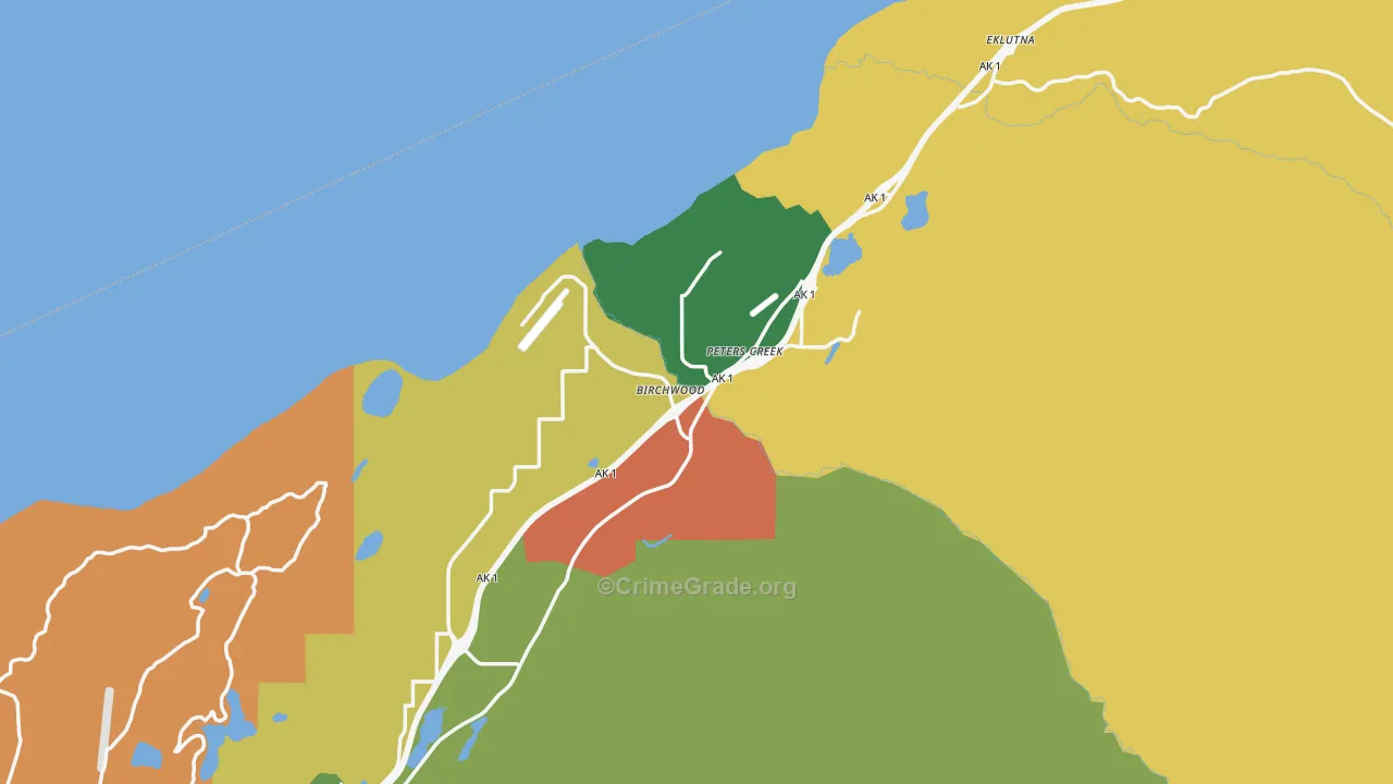 Chugiak, AK Map of Drug-Related Crime Rates