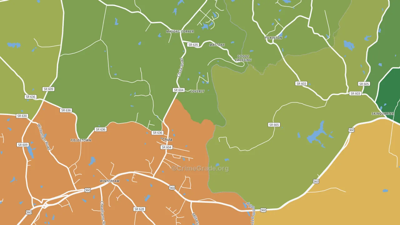 Chula, VA Map of Drug-Related Crime Rates