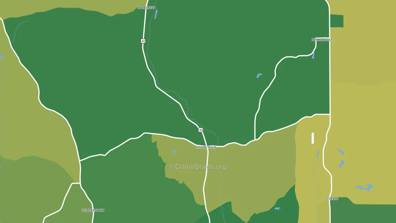 Chunchula, AL Map of Drug-Related Crime Rates