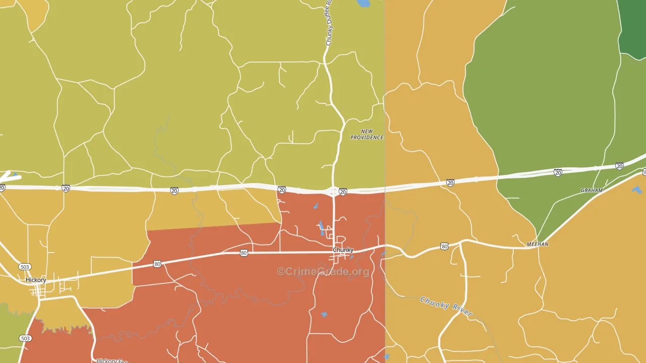 Chunky, MS Map of Drug-Related Crime Rates