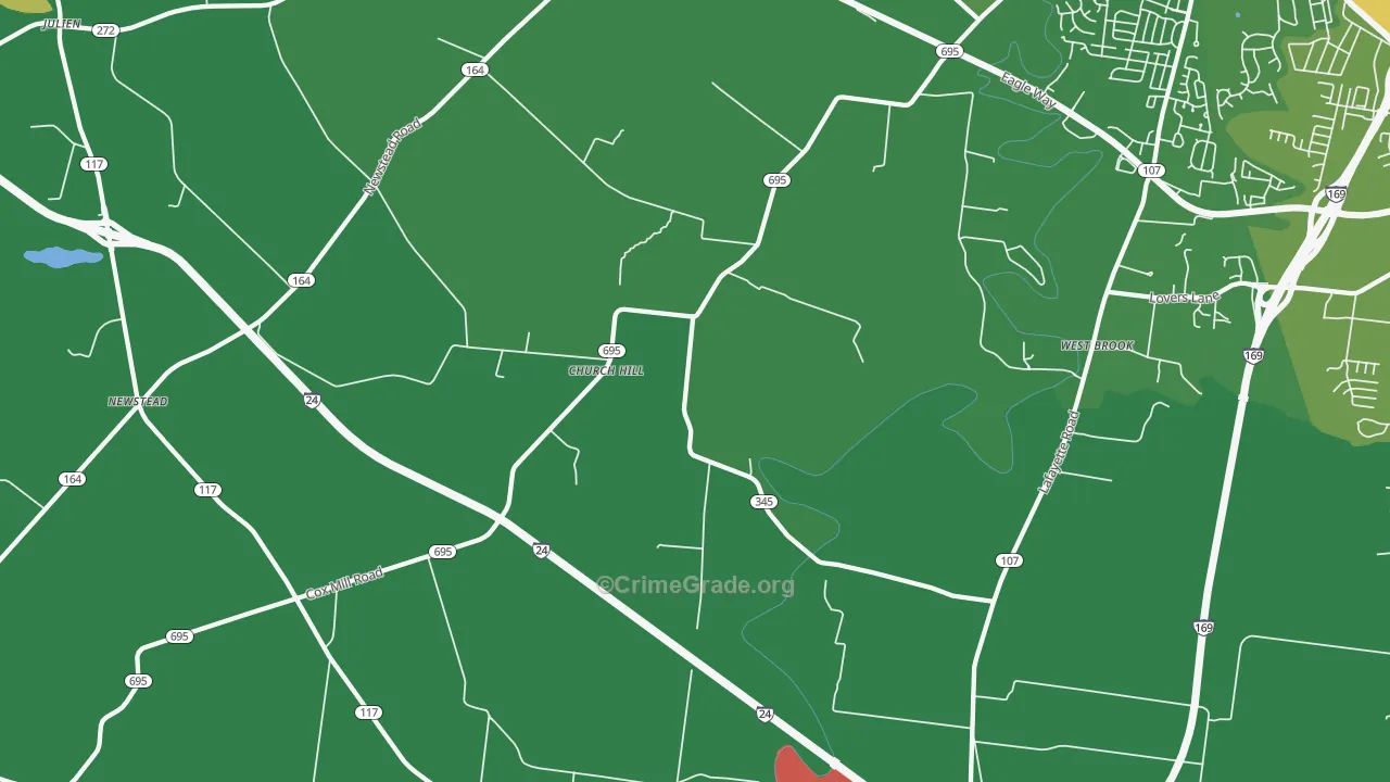 Church Hill, KY Map of Drug-Related Crime Rates