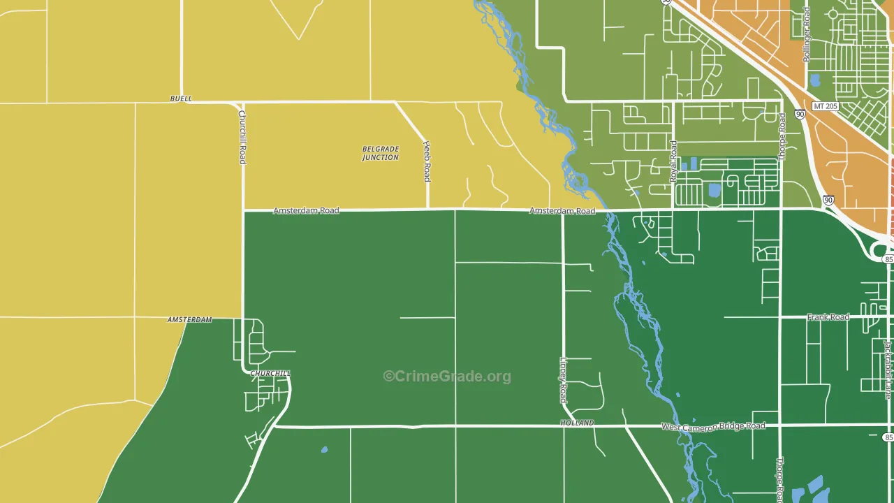 Church Hill, MT Map of Drug-Related Crime Rates