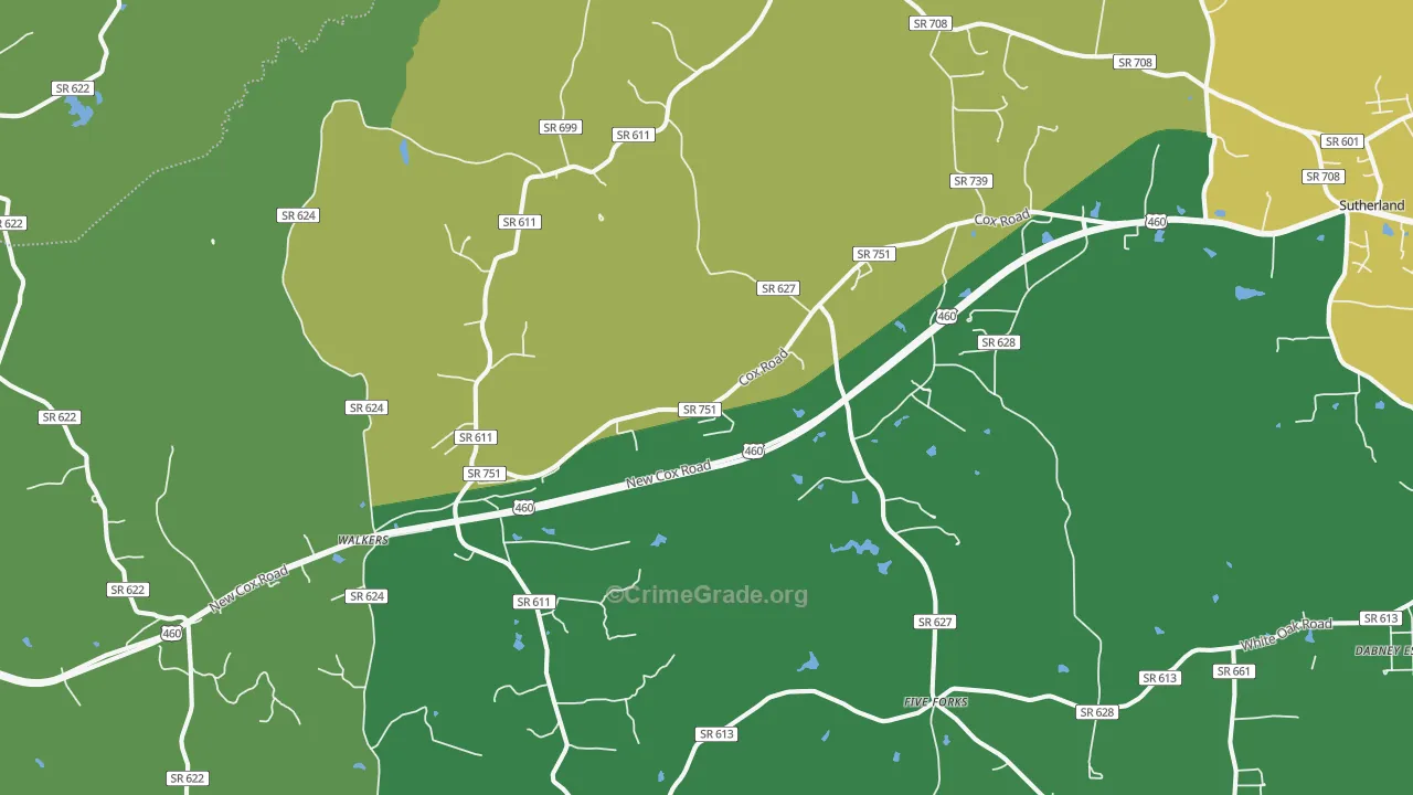 Church Road, VA Map of Drug-Related Crime Rates