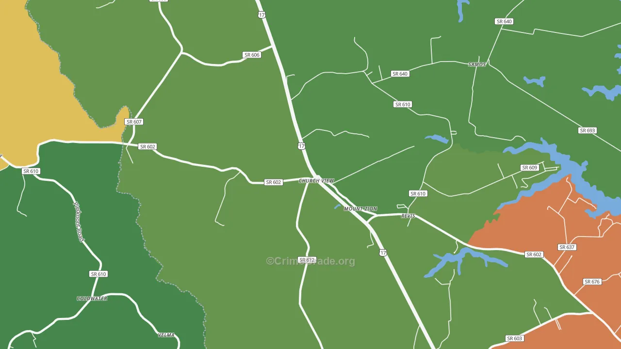 Church View, VA Map of Drug-Related Crime Rates