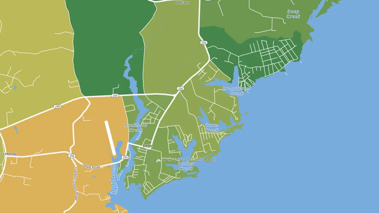 Churchton, MD Map of Drug-Related Crime Rates