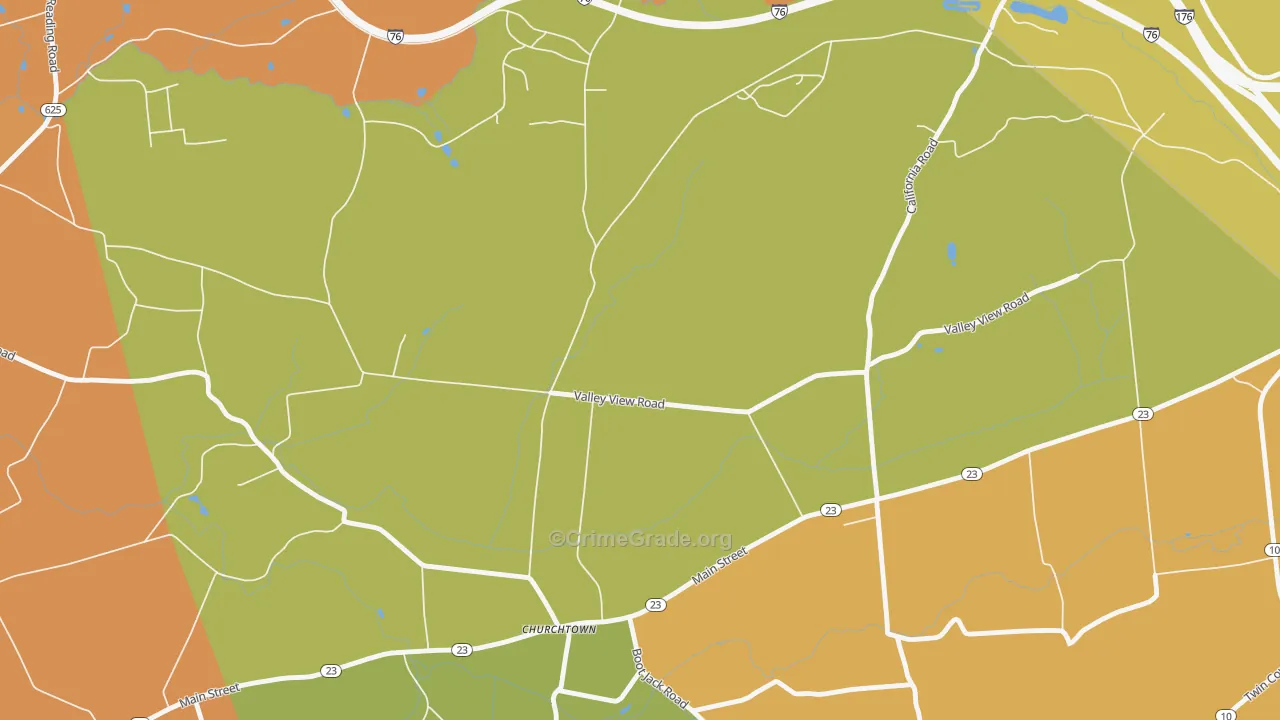 Churchtown, PA Map of Drug-Related Crime Rates