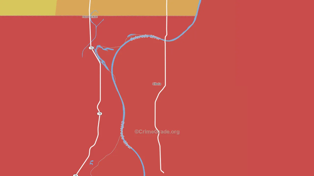 Cibola, AZ Map of Drug-Related Crime Rates