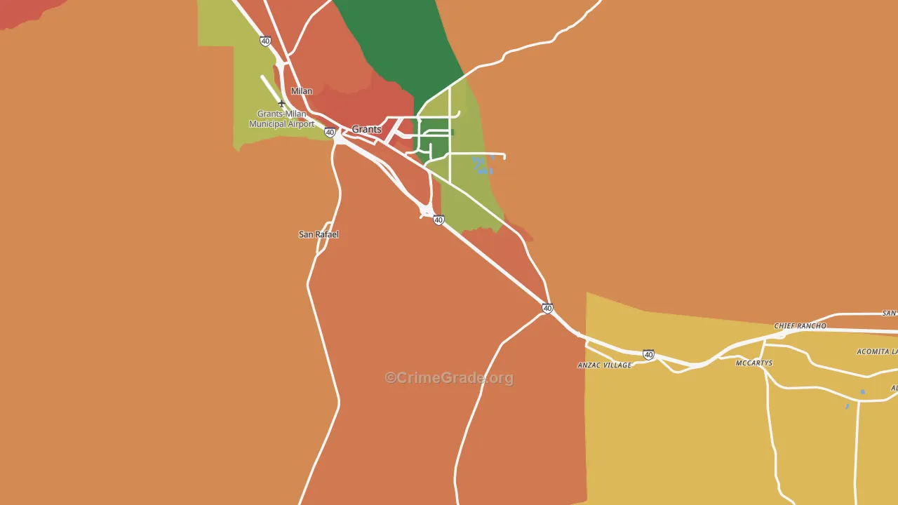 Cibola County, NM Map of Drug-Related Crime Rates