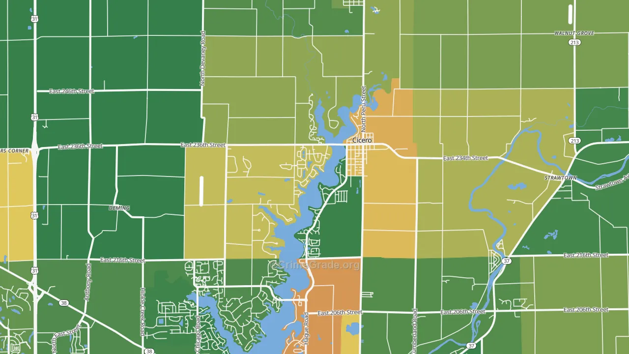 Cicero, IN Map of Drug-Related Crime Rates