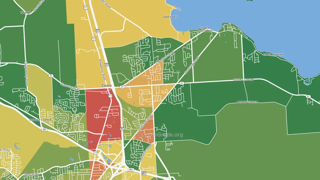 Cicero, NY Map of Drug-Related Crime Rates