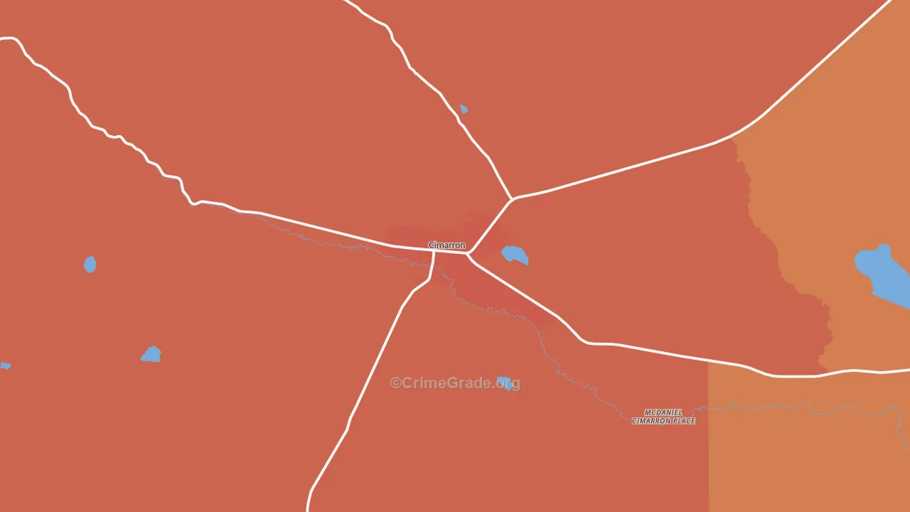 Cimarron, NM Map of Drug-Related Crime Rates