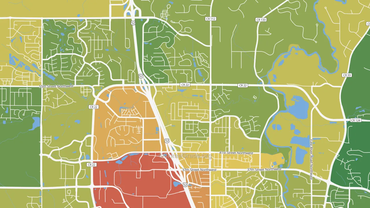 Cimarron, Rochester, MN Map of Drug-Related Crime Rates