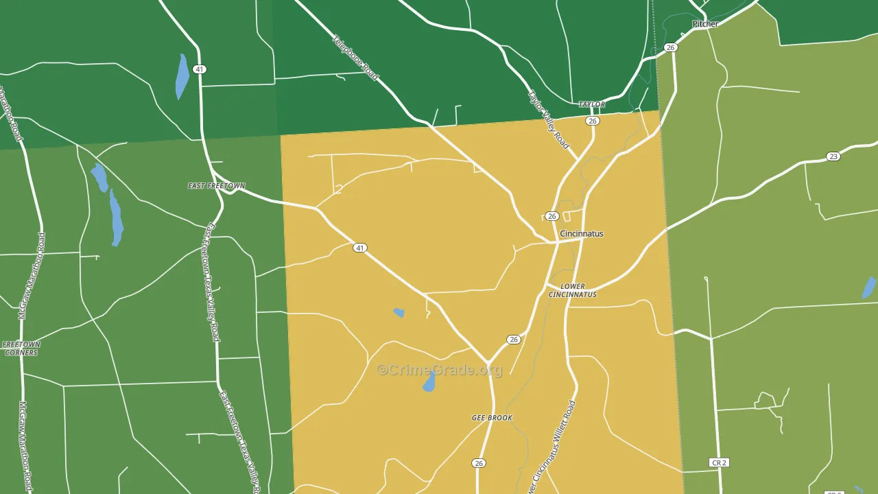 Cincinnatus, NY Map of Drug-Related Crime Rates