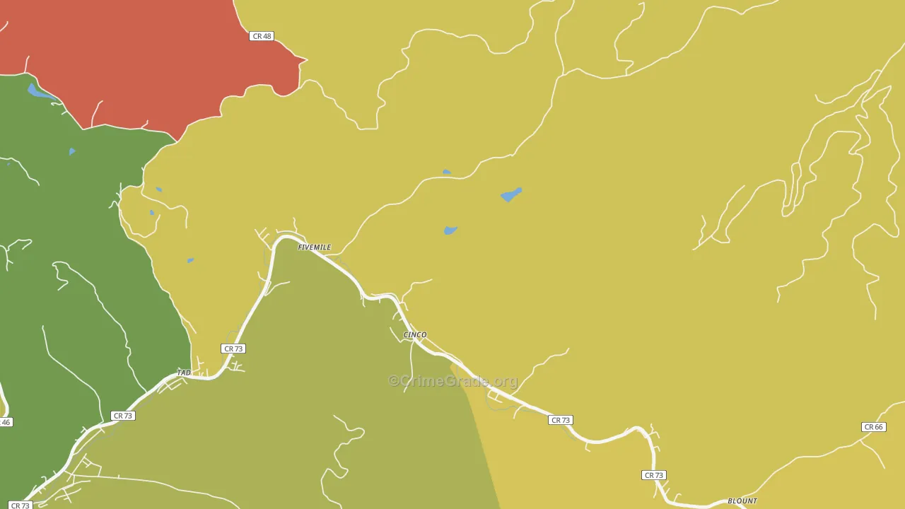 Cinco, WV Map of Drug-Related Crime Rates