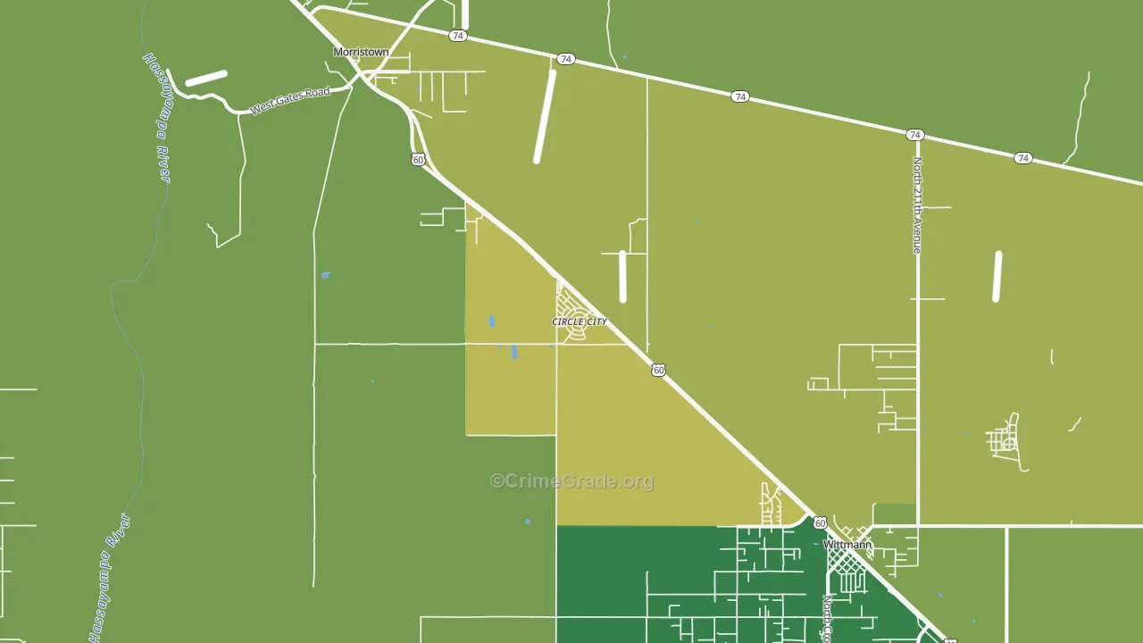 Circle City, AZ Map of Drug-Related Crime Rates