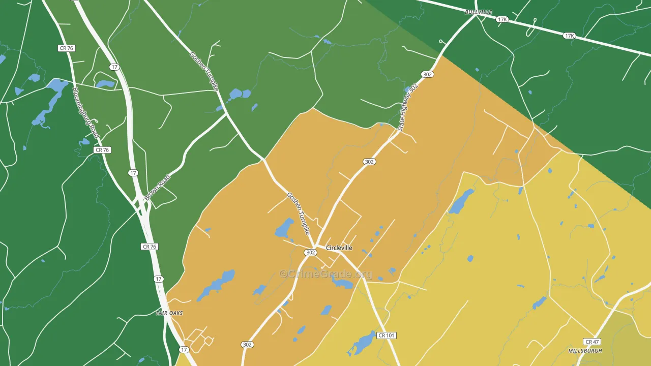 Circleville, NY Map of Drug-Related Crime Rates