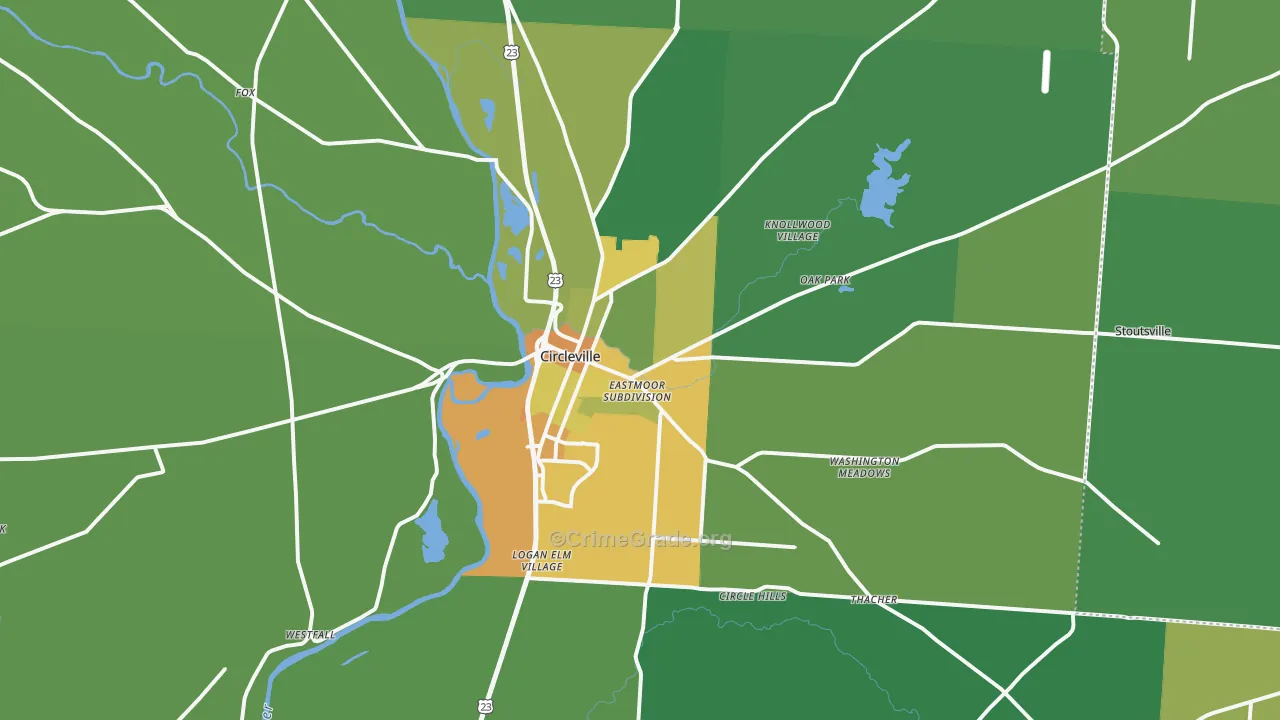 Circleville, OH Map of Drug-Related Crime Rates