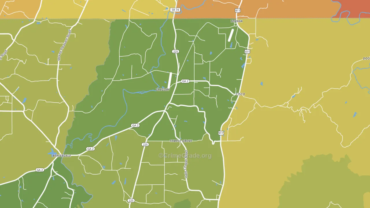 Cisco, GA Map of Drug-Related Crime Rates