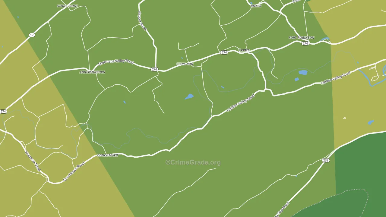 Cisna Run, PA Map of Drug-Related Crime Rates