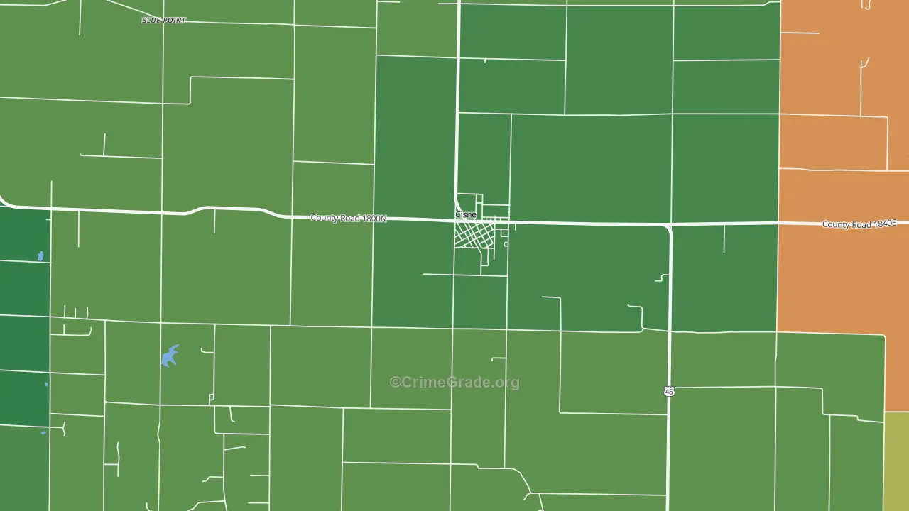 Cisne, IL Map of Drug-Related Crime Rates