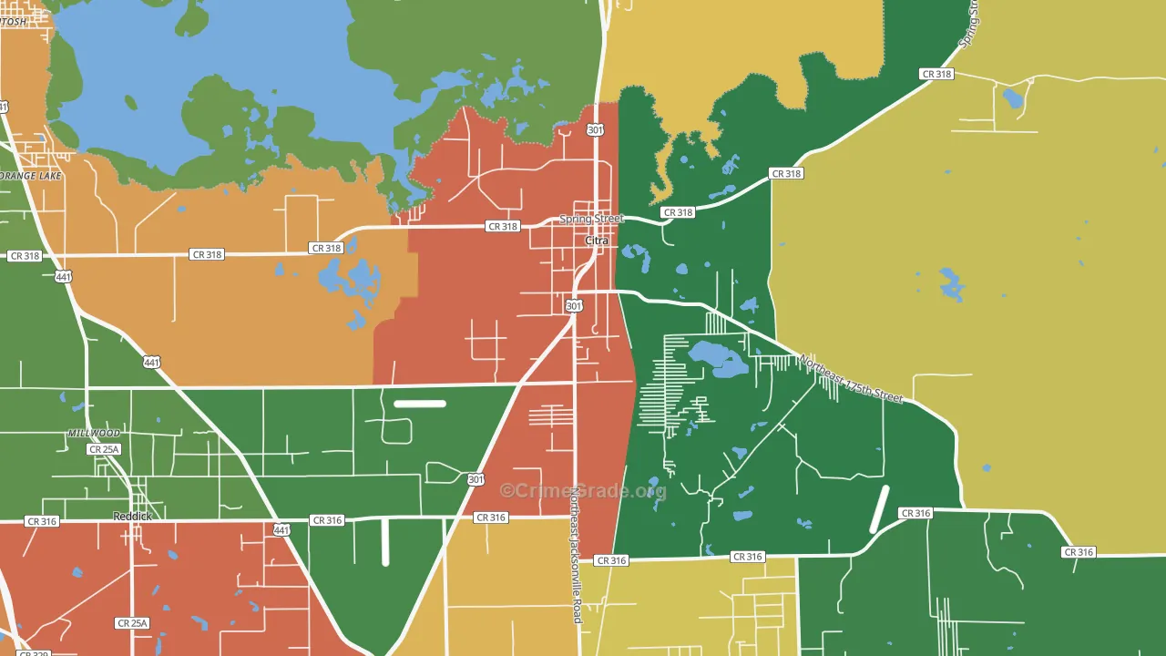 Citra, FL Map of Drug-Related Crime Rates