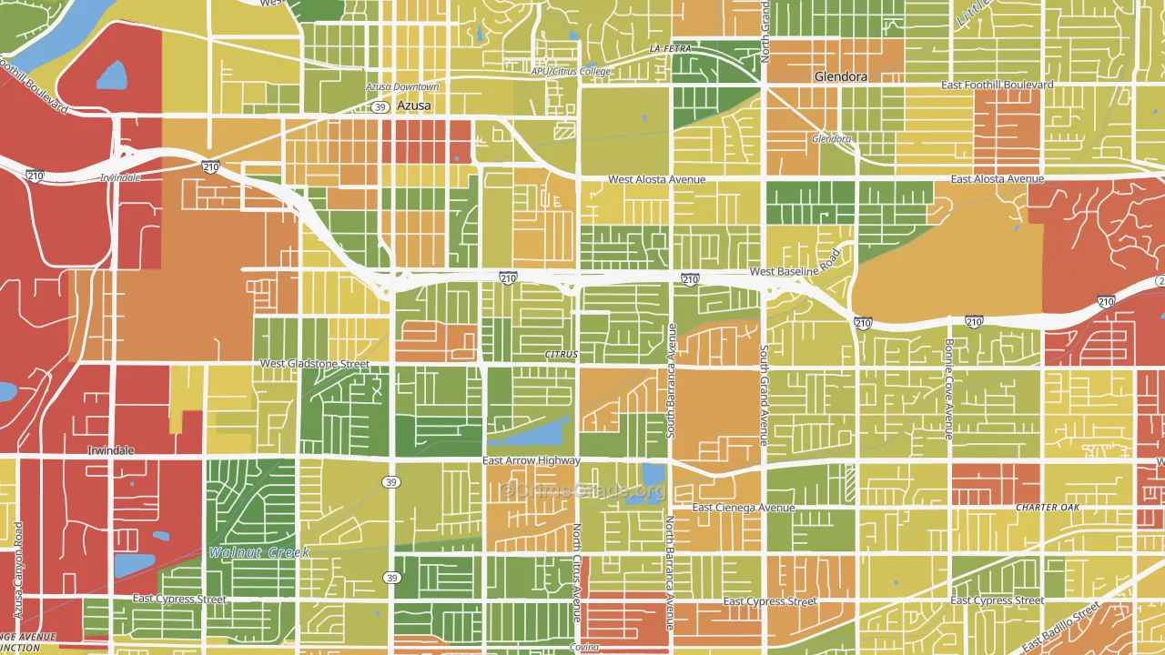 Citrus, CA Map of Drug-Related Crime Rates