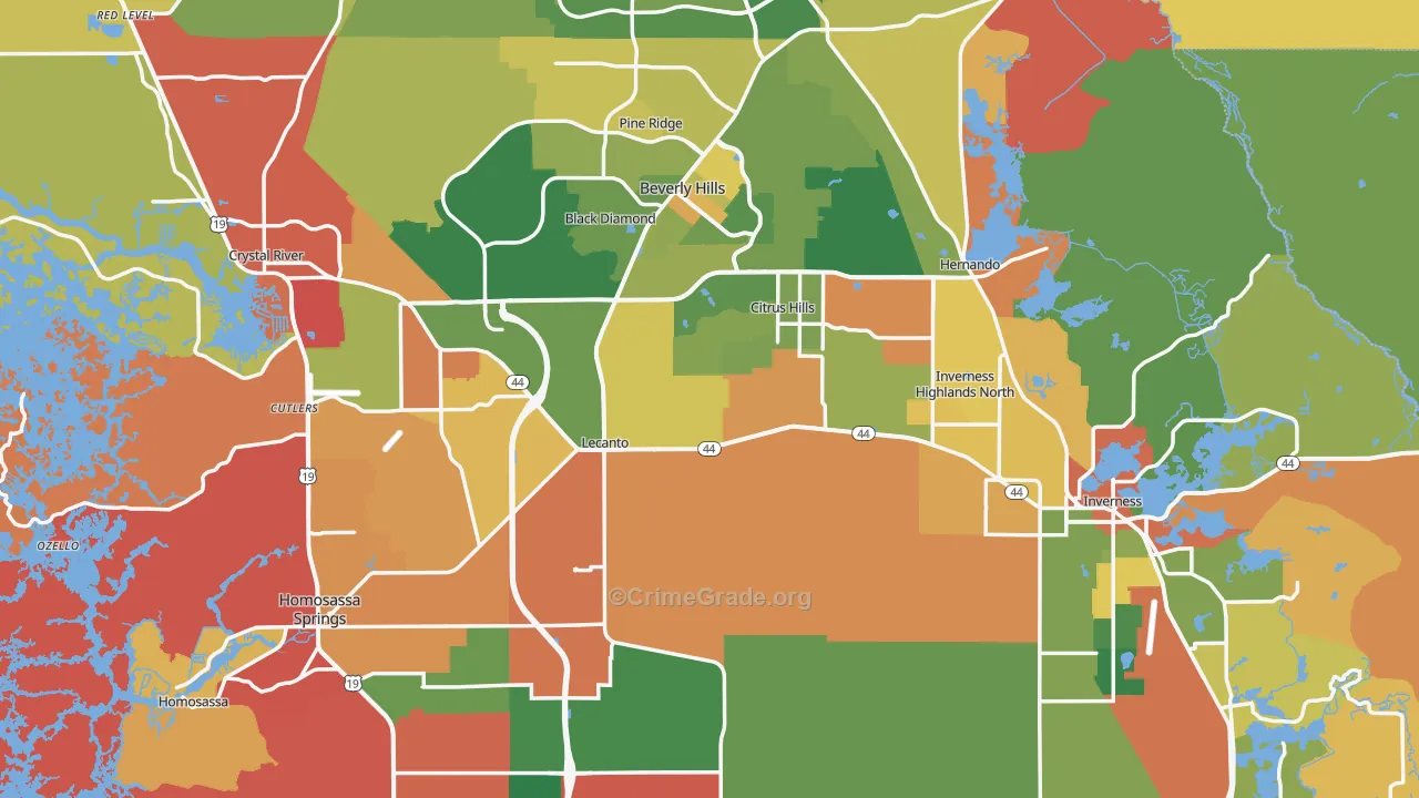 Citrus County, FL Map of Drug-Related Crime Rates
