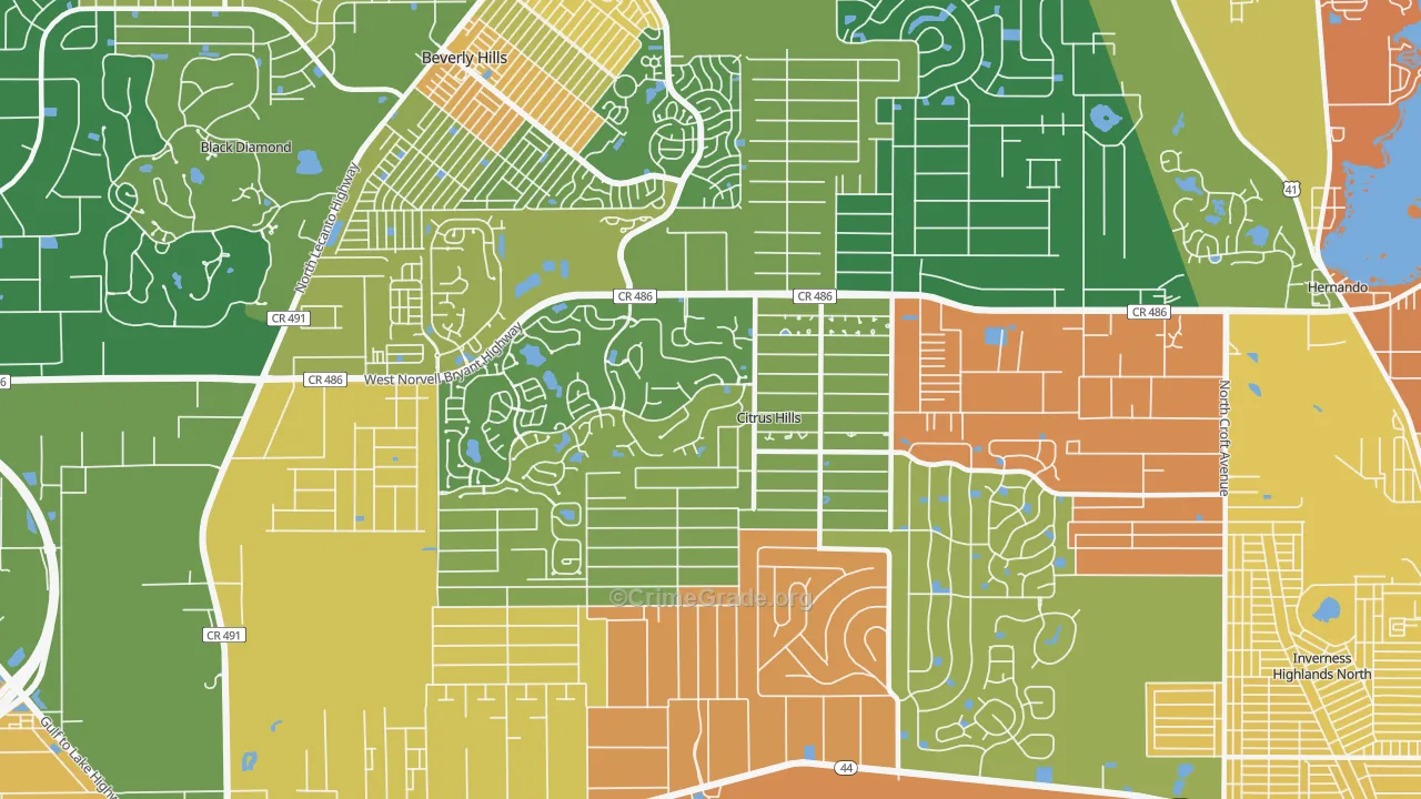 Citrus Hills, FL Map of Drug-Related Crime Rates