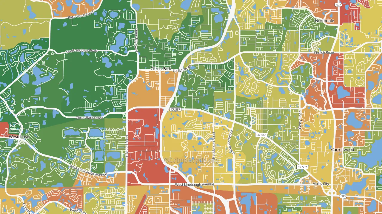 Citrus Park, FL Map of Drug-Related Crime Rates