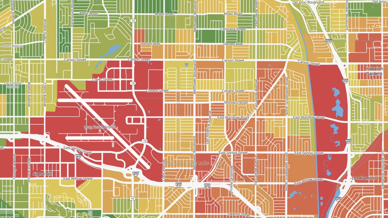 City College Area, Long Beach, CA Map of Drug-Related Crime Rates
