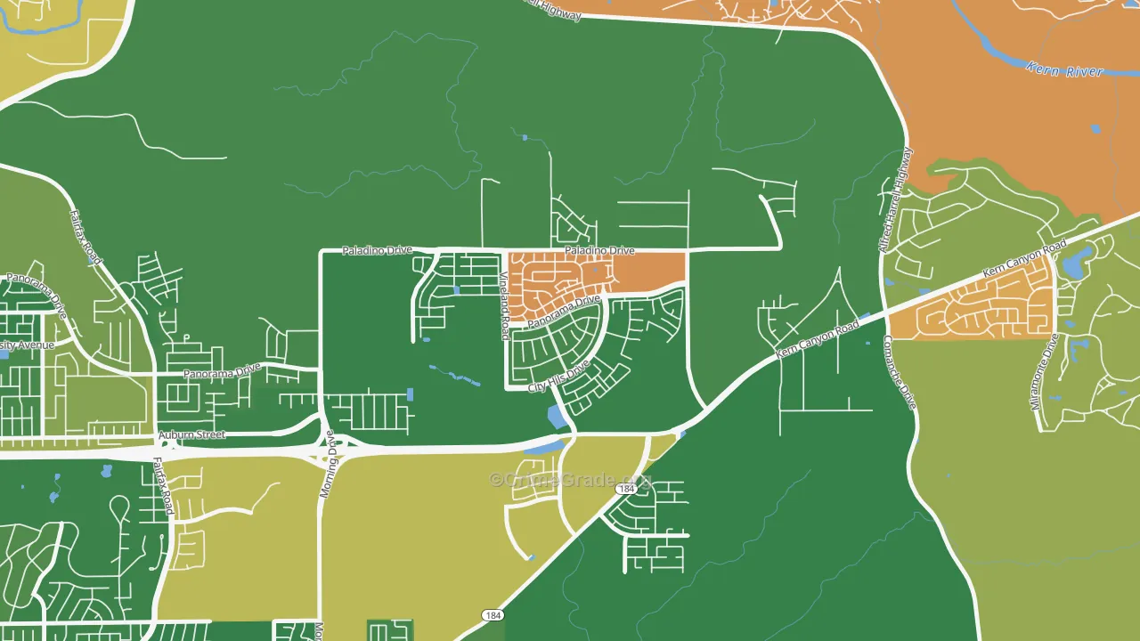 City in the Hills, Bakersfield, CA Map of Drug-Related Crime Rates