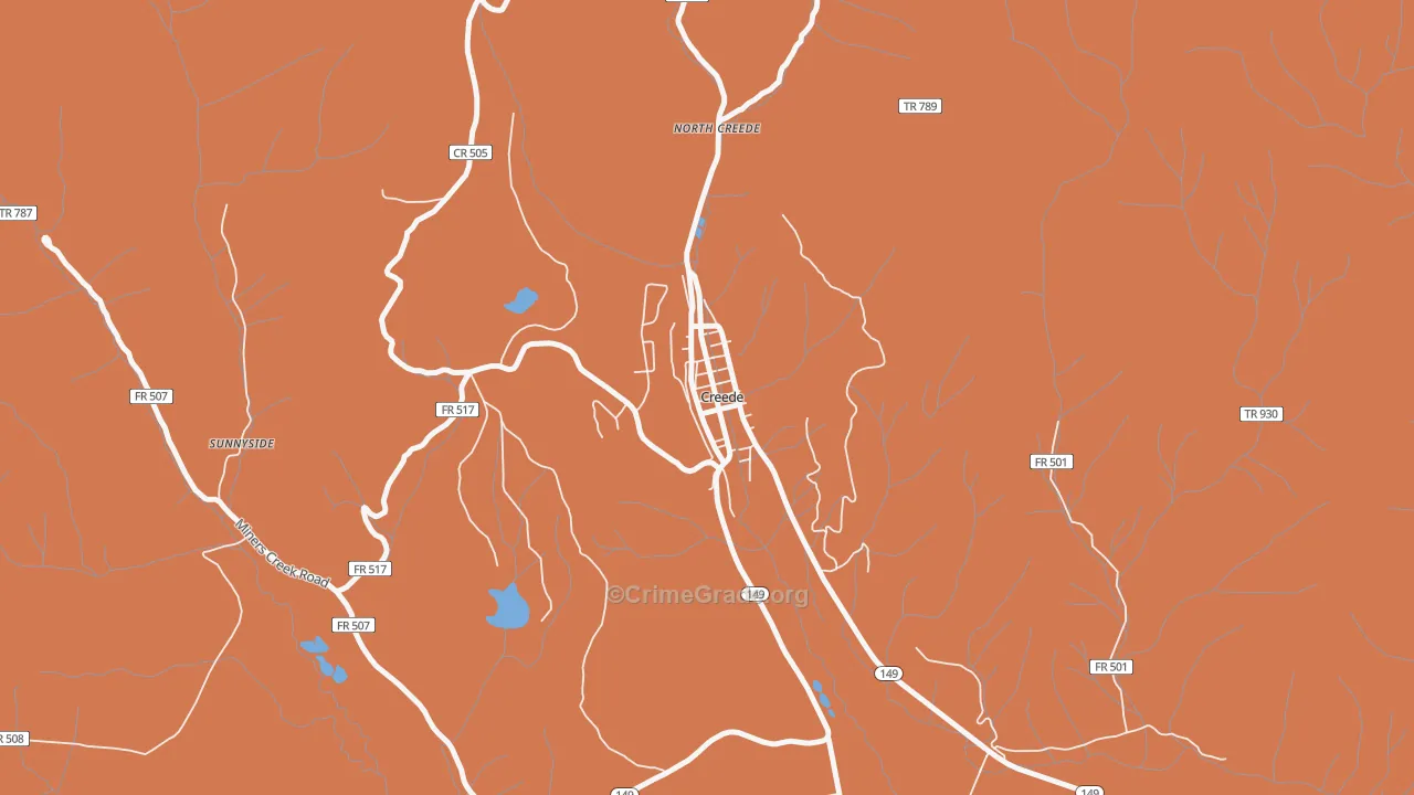 City of Creede, CO Map of Drug-Related Crime Rates
