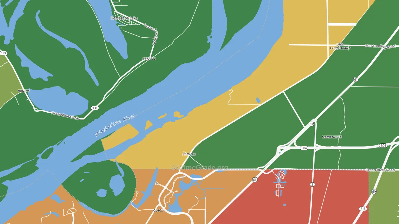 Clack, MS Map of Drug-Related Crime Rates