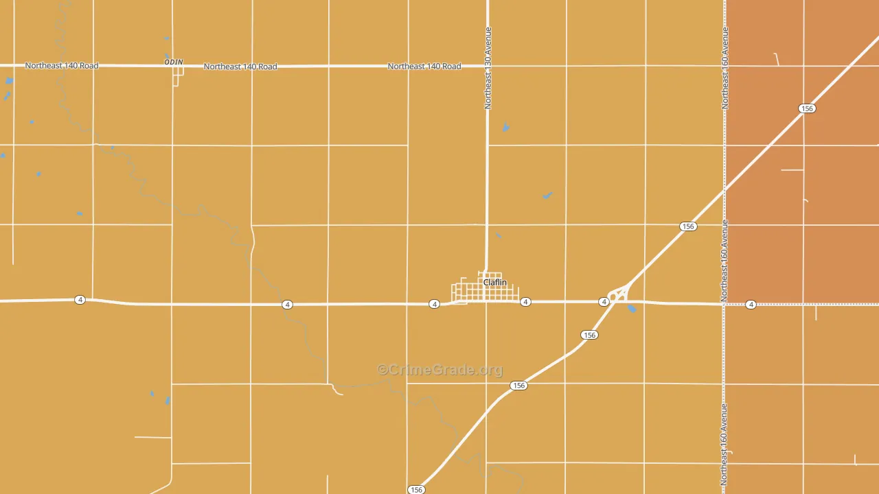 Claflin, KS Map of Drug-Related Crime Rates