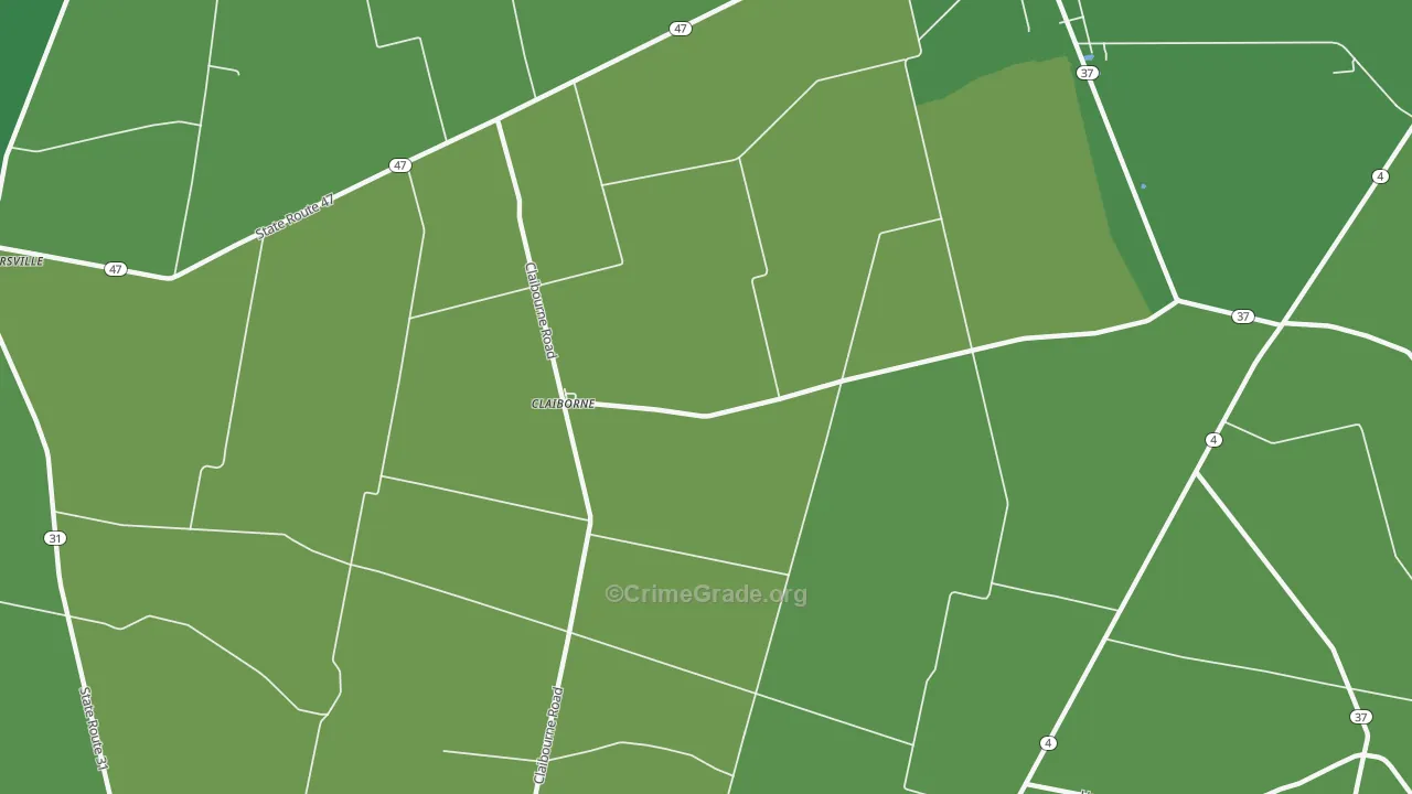 Claiborne, OH Map of Drug-Related Crime Rates